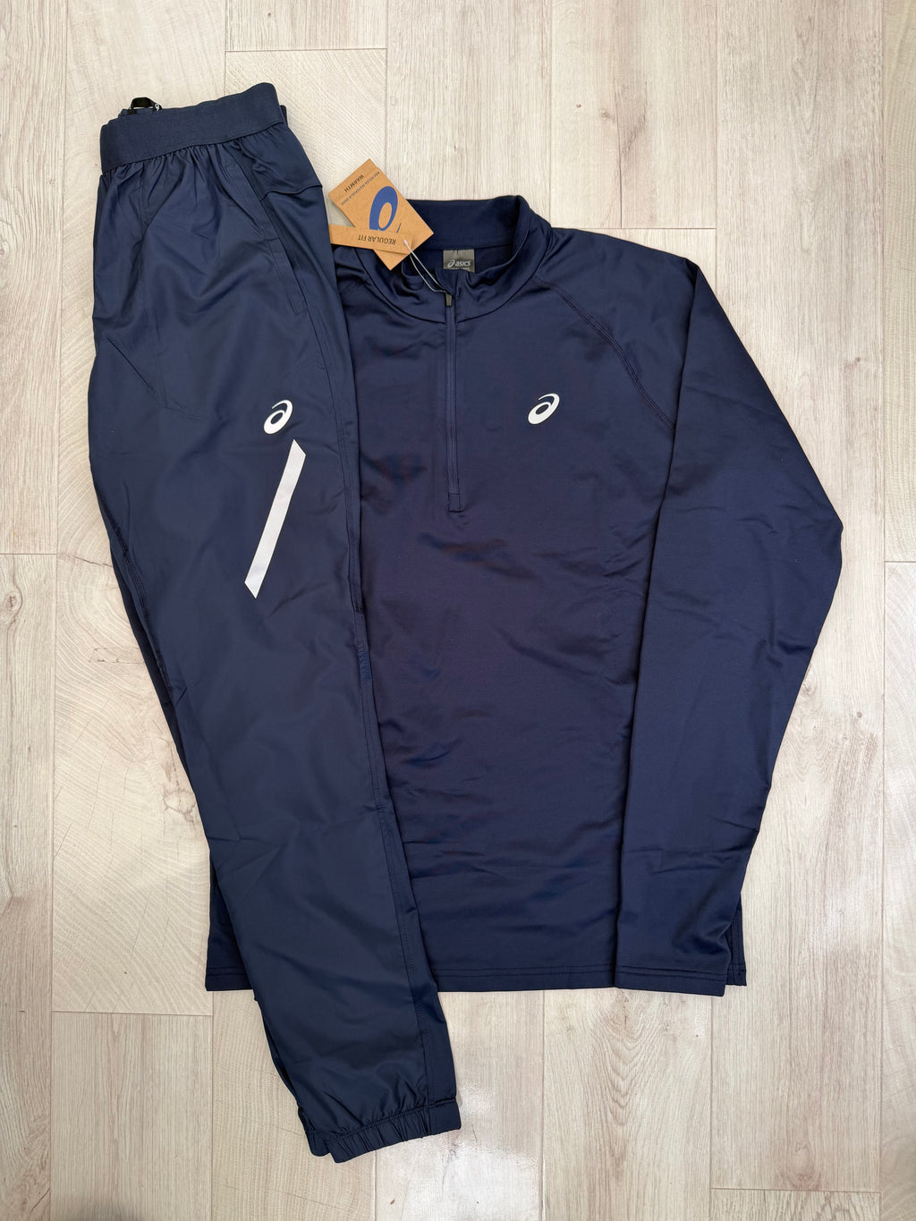 ASICS 1/4 Zip Tracksuit (Navy Blue)