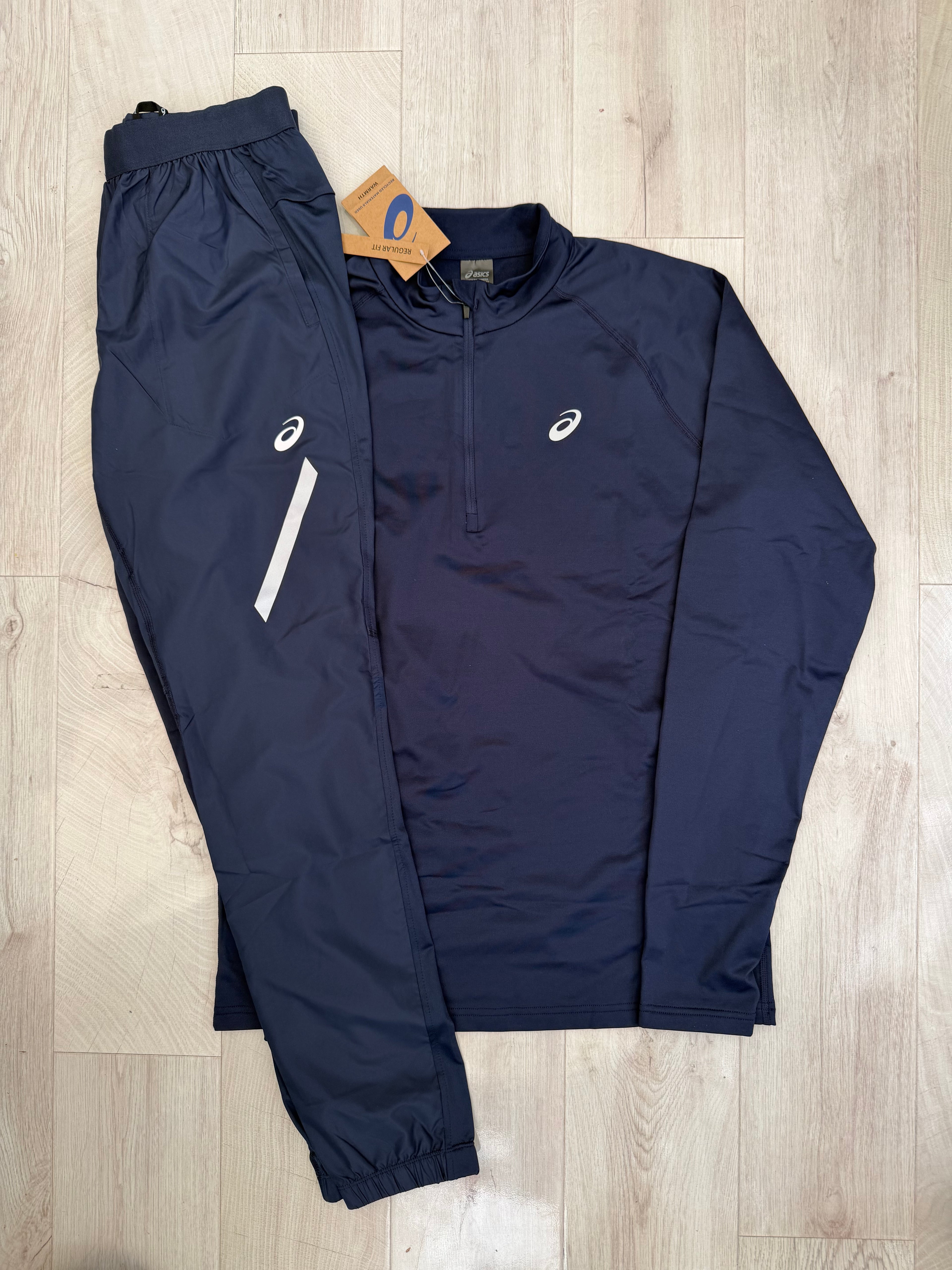 ASICS 1/4 Zip Tracksuit (Navy Blue)