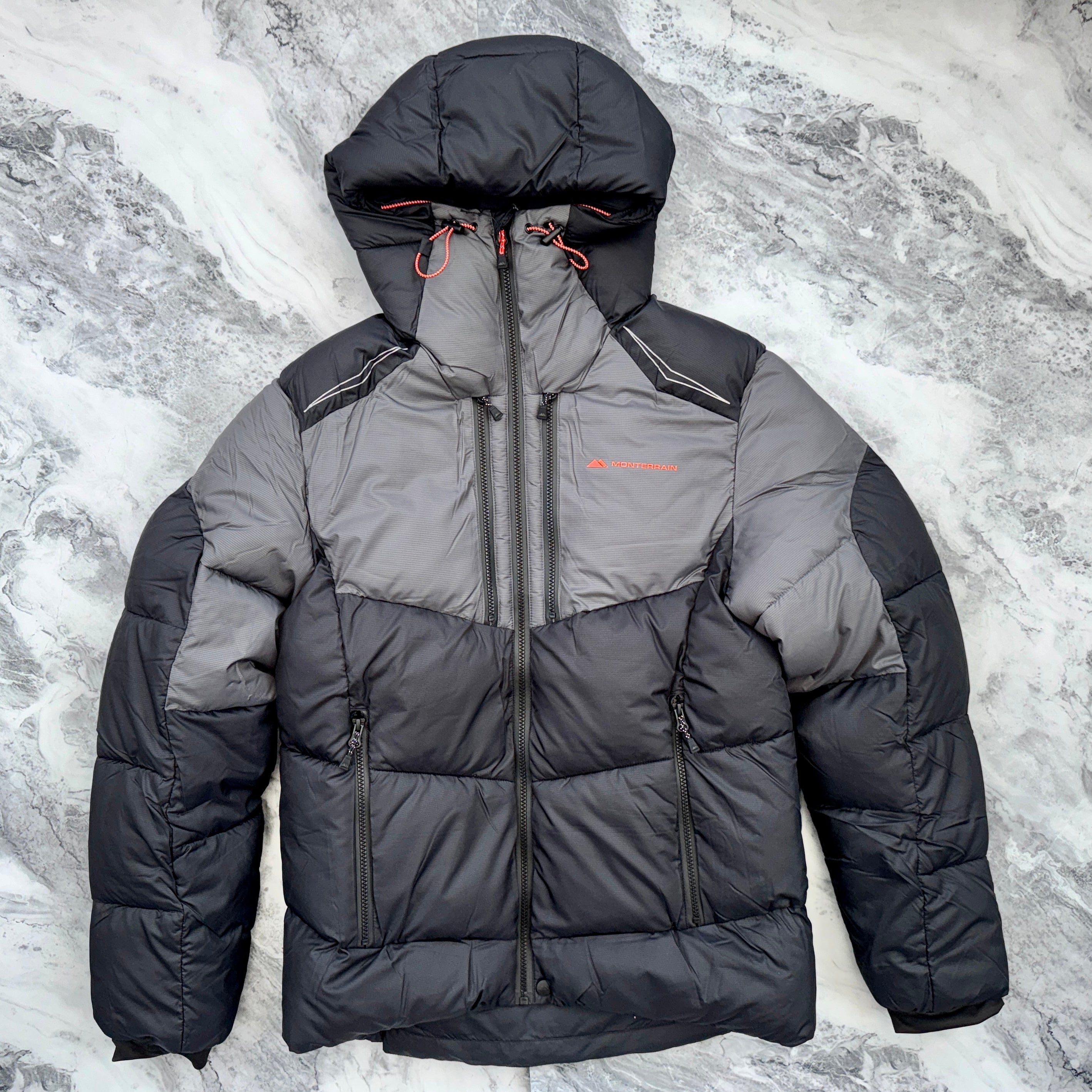 Monterrain Orbit Puffer Jacket (Jet Black/Iron Gate/Tangerine Tango)
