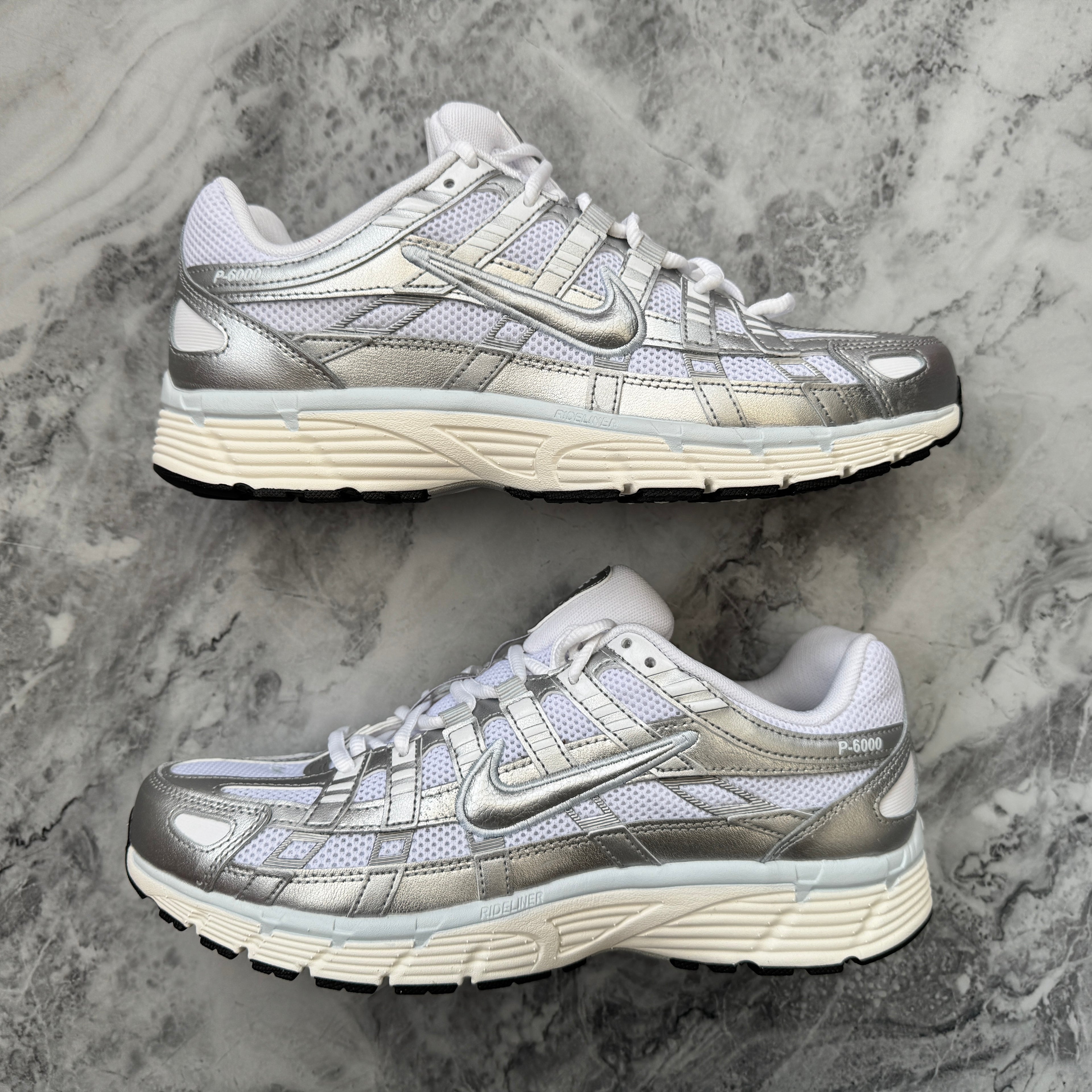 Nike P-6000 (White/Metallic Silver) (Unisex)