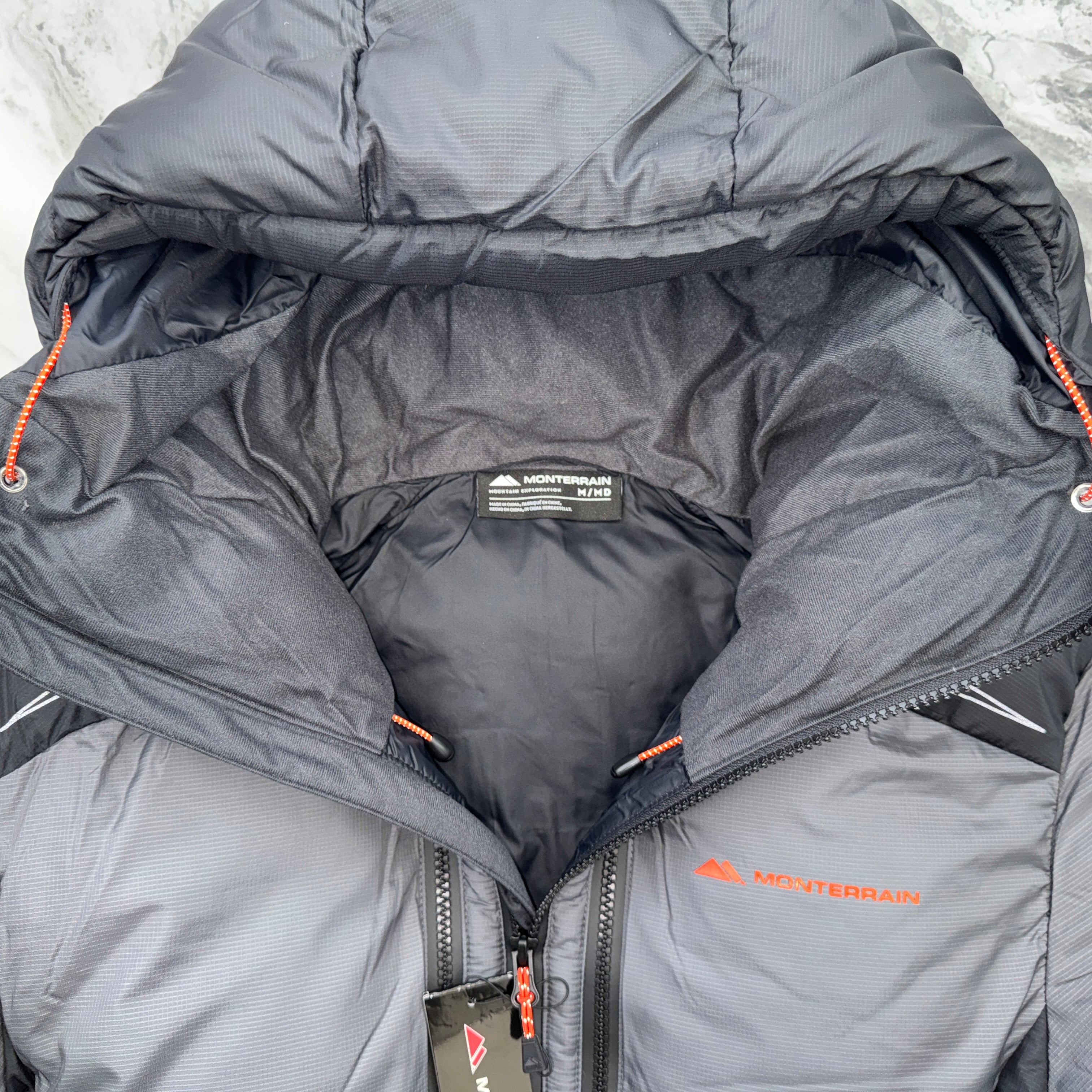 Monterrain Orbit Puffer Jacket (Jet Black/Iron Gate/Tangerine Tango)