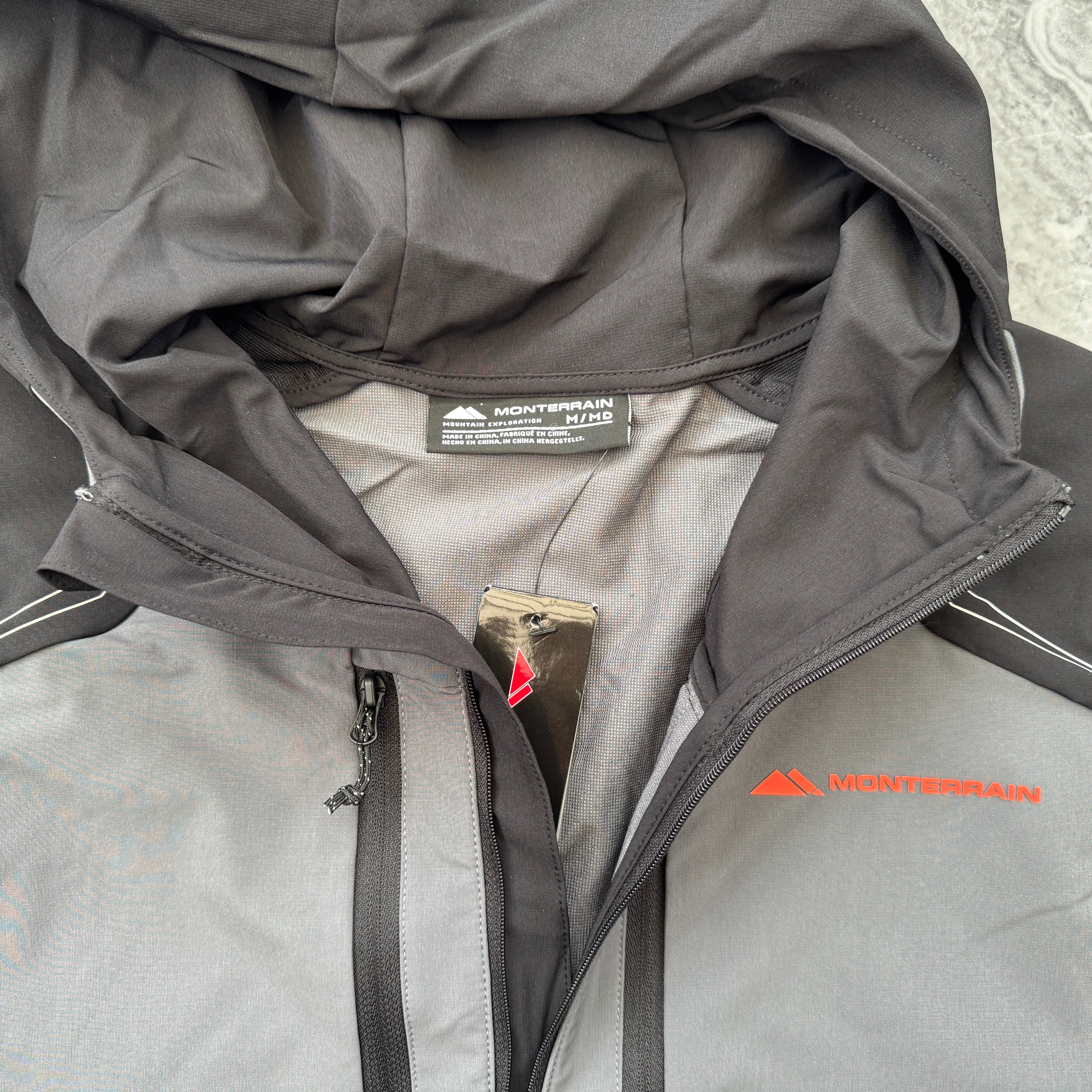 Monterrain Orbit Woven Running Tracksuit (Jet Black/Iron Gate/Tangerine Tango)