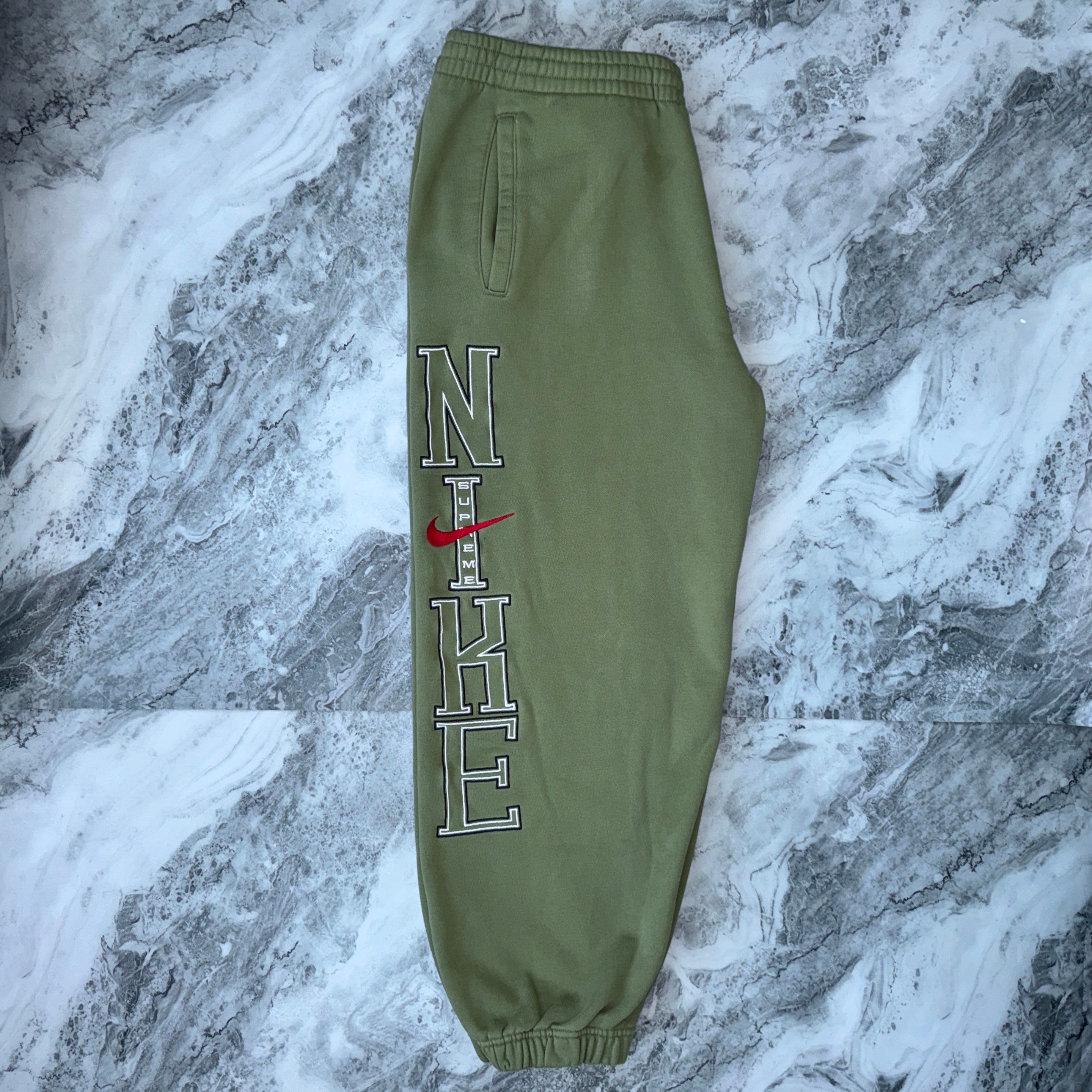 Supreme x Nike Sweatpants (Olive) (Pre-Loved)