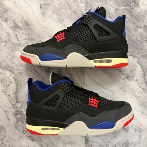 Air Jordan 4 Retro (Black/Fire-Deep Royal Blue Nior)