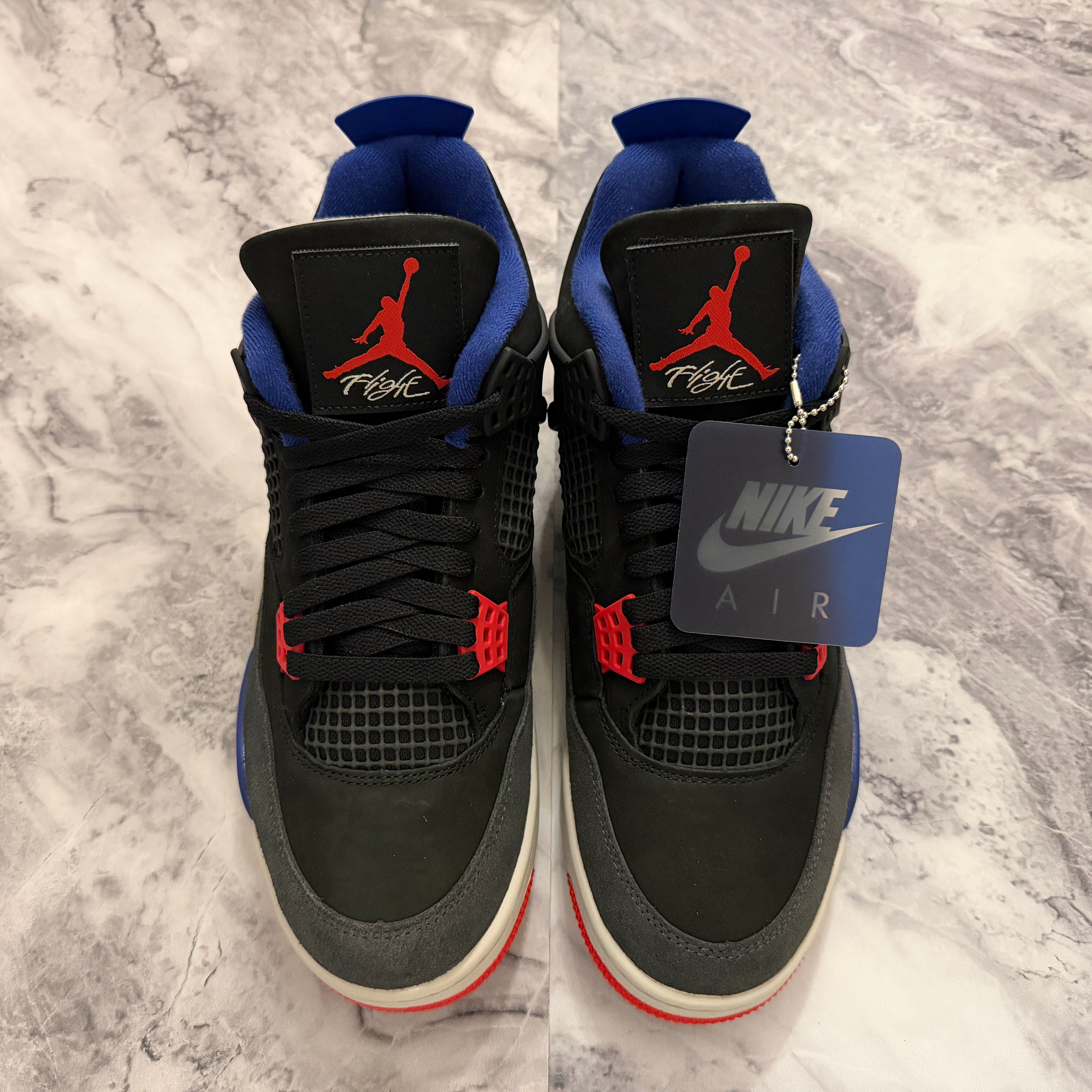 Air Jordan 4 Retro (Black/Fire-Deep Royal Blue Nior)
