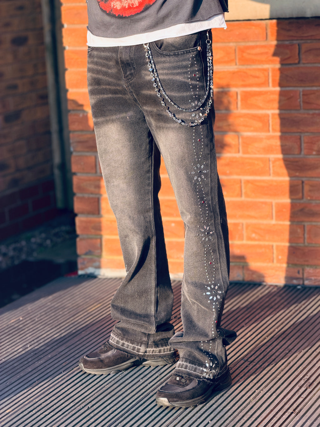 Double Layered Dice Jean Key Chain