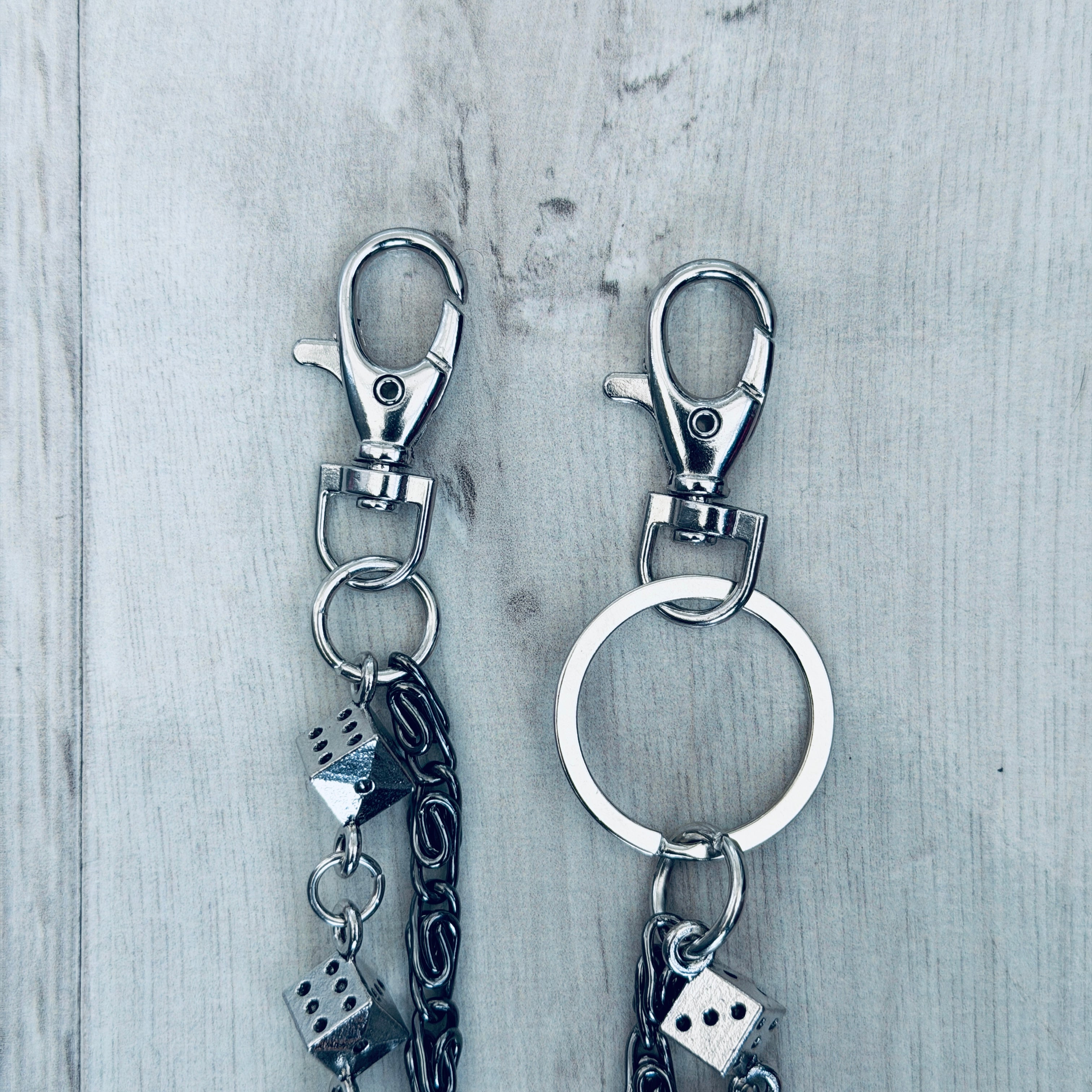 Double Layered Dice Jean Key Chain
