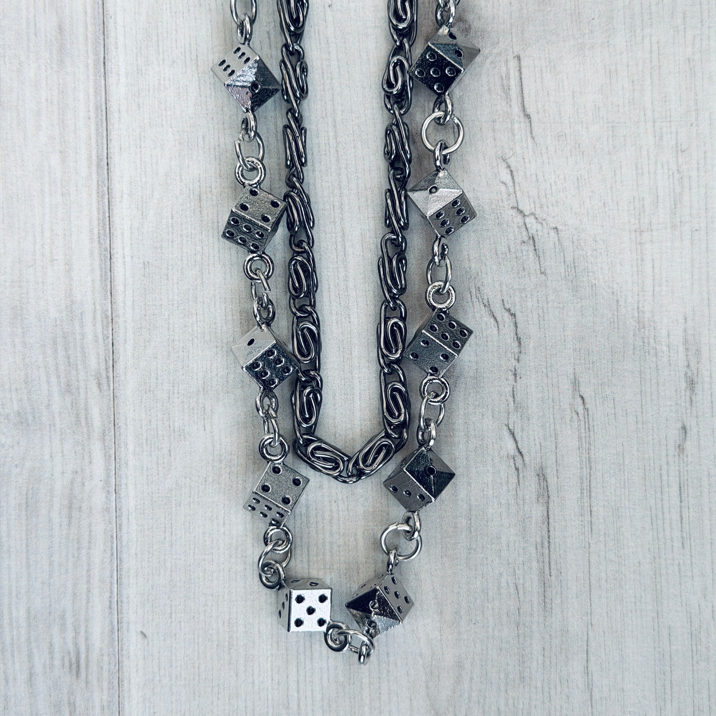 Double Layered Dice Jean Key Chain