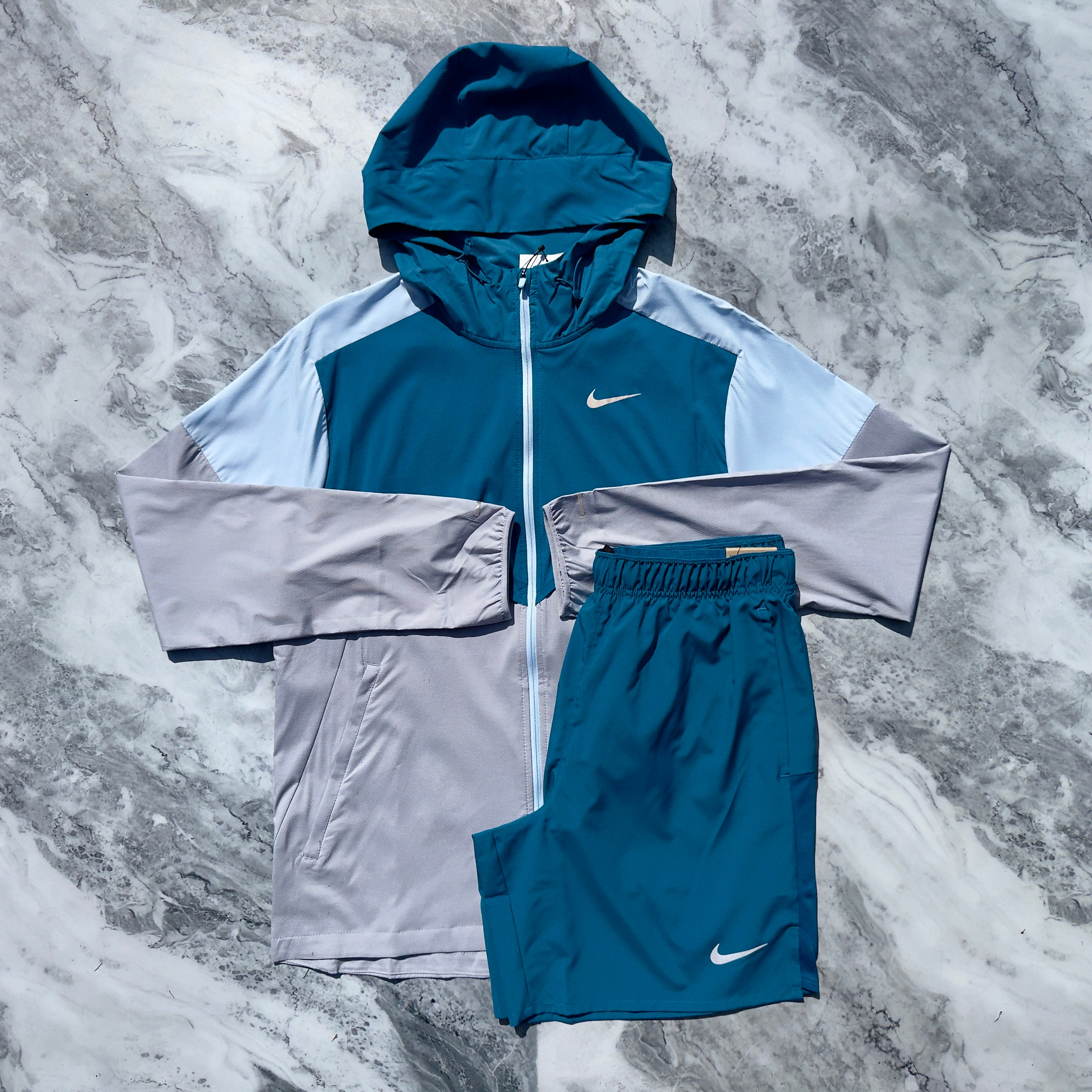 Nike Windrunner Short Set (Teal/Grey)