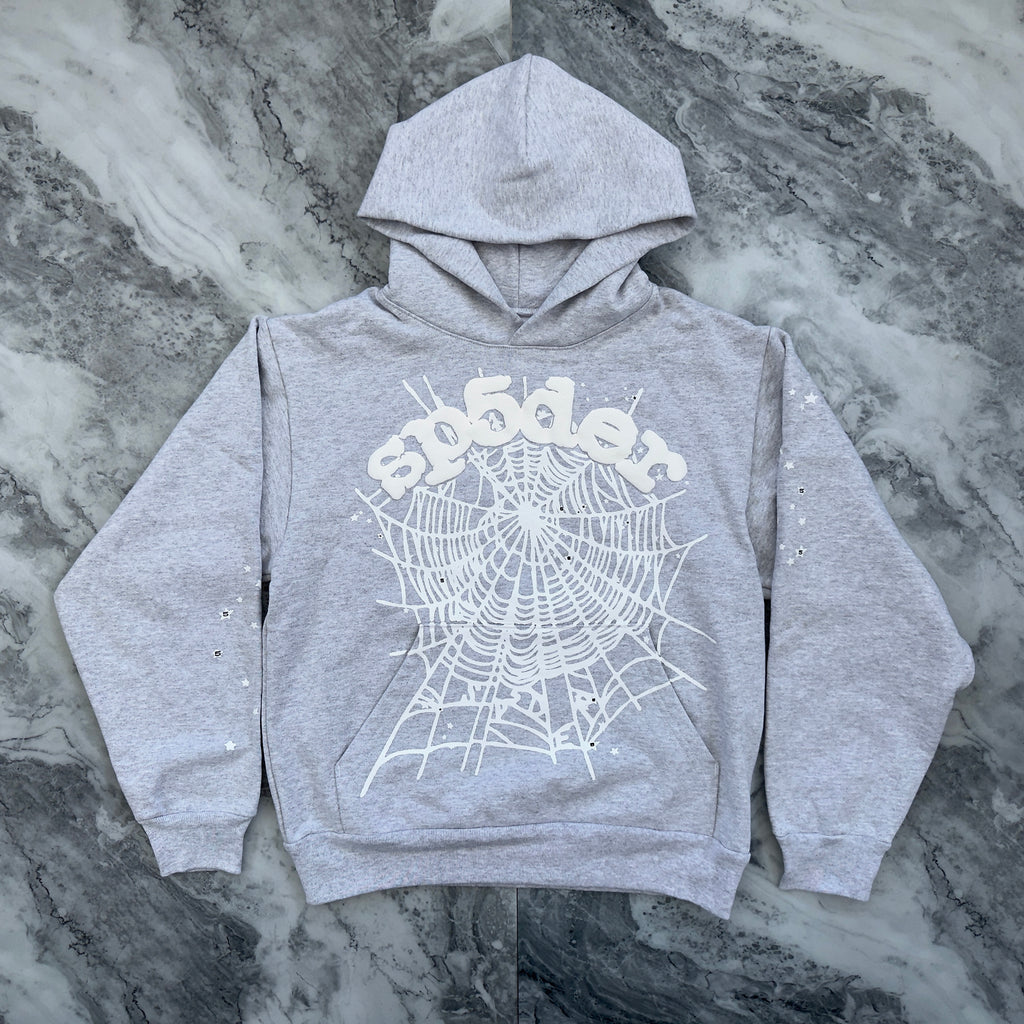 Sp5der OG Web Hoodie (Heather Grey)