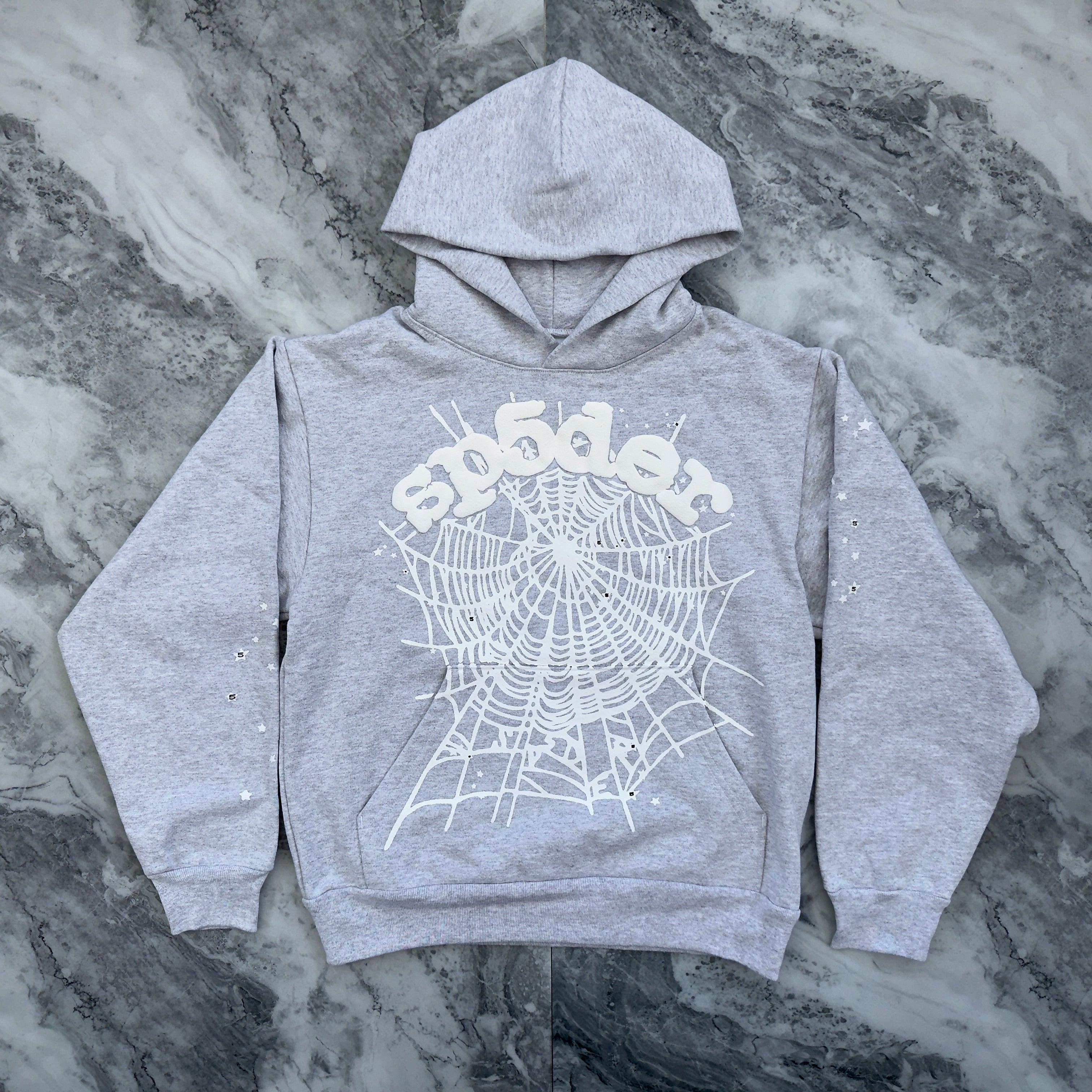 Sp5der OG Web Hoodie (Heather Grey)