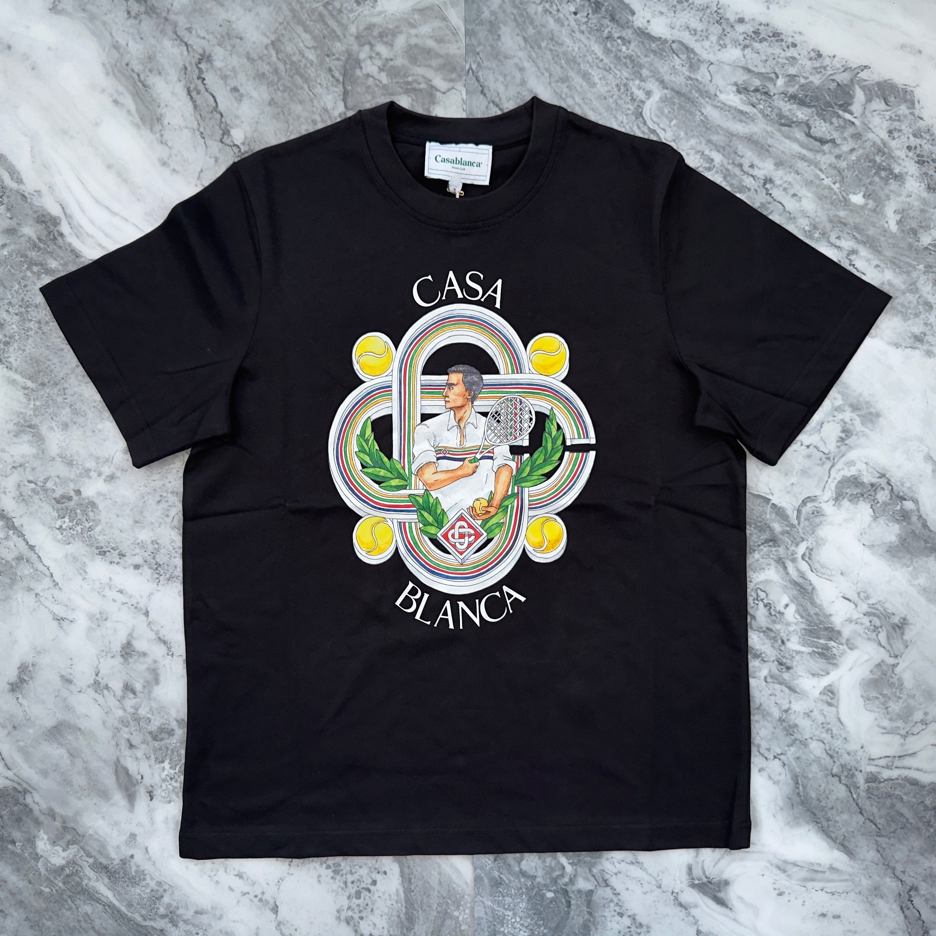 Casablanca Short Sleeve T-Shirt (Tennis/Black)