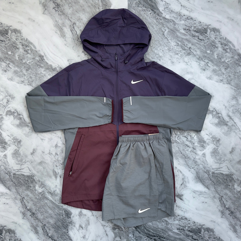 Nike Windbreaker Short Set (Mauve/Grey)
