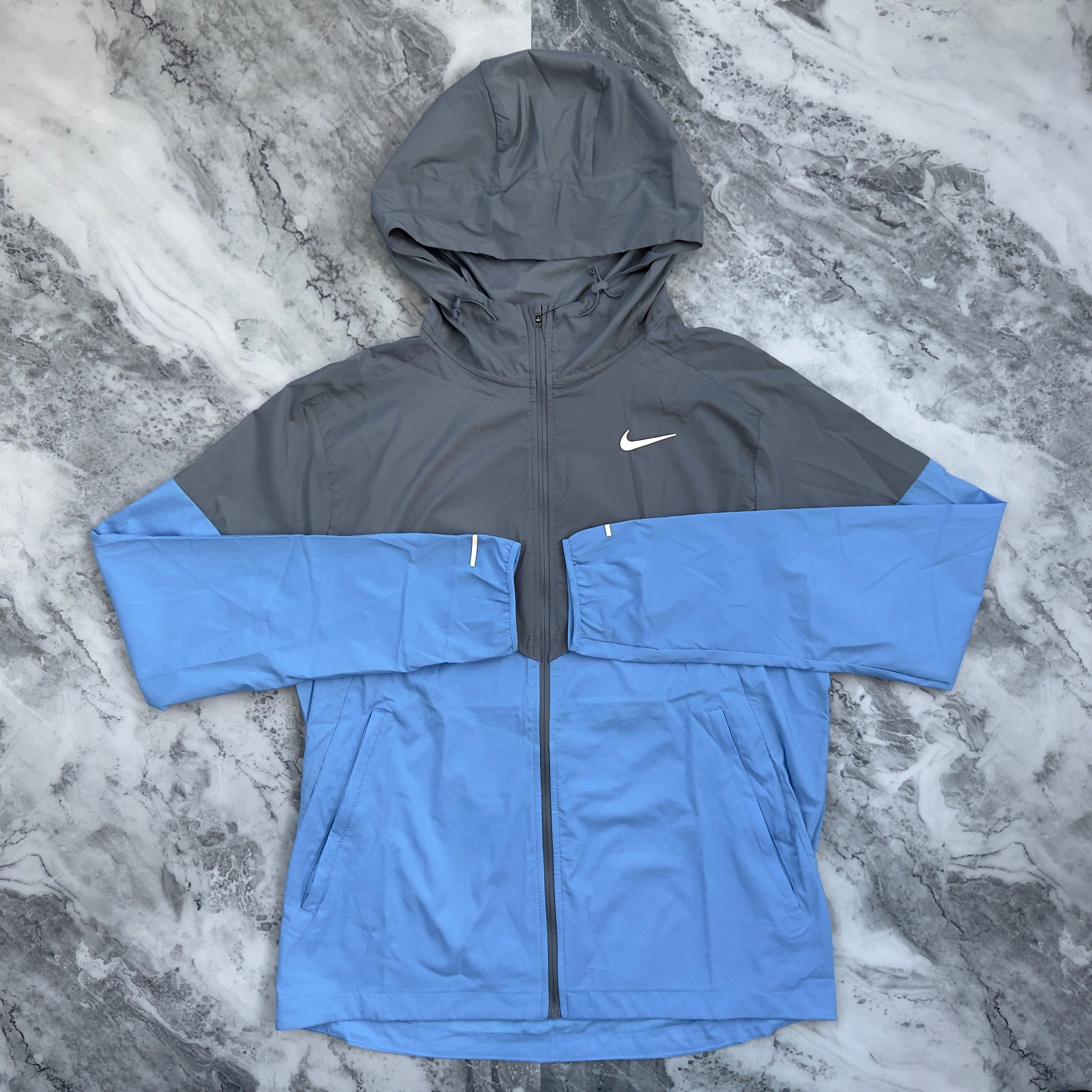 Nike Windbreaker Short Set (Light Blue/Grey)