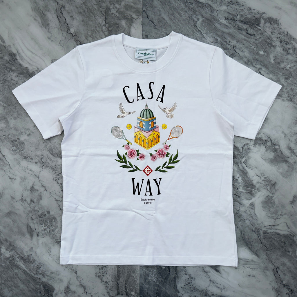 Casablanca Short Sleeve T-Shirt (Tennis/Rose/White)