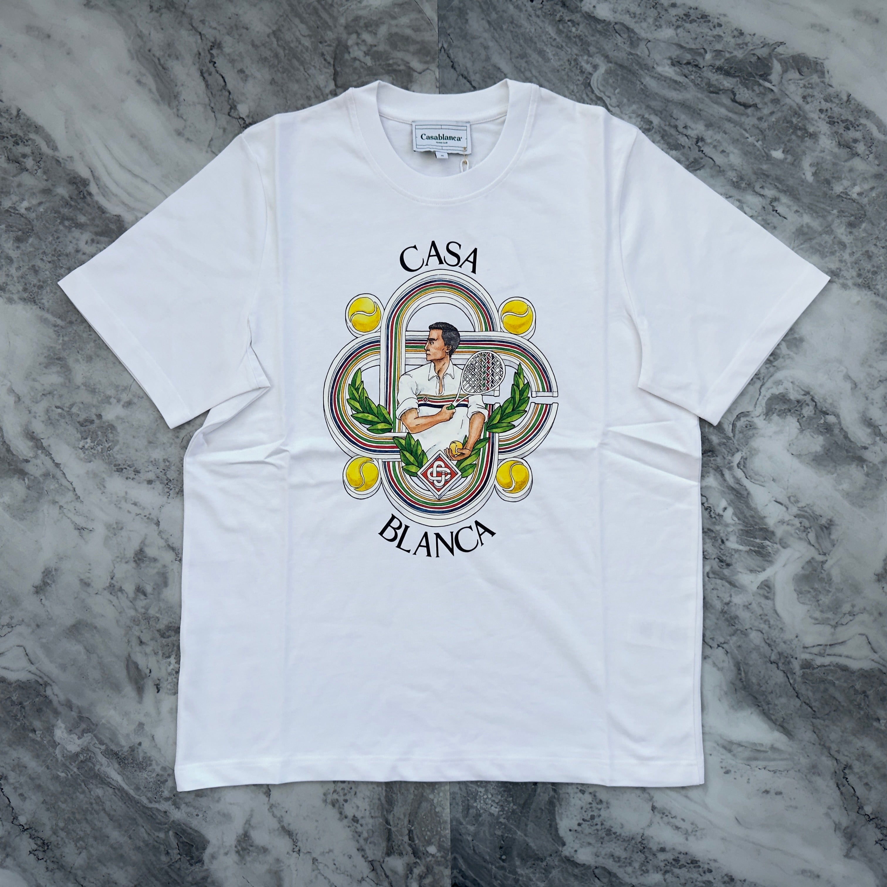 Casablanca Short Sleeve T-Shirt (Tennis/White)